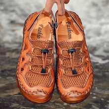 Load image into Gallery viewer, Men's Rubber Toe Cap Mesh Splicing Slippers Outdoor Water Sandals