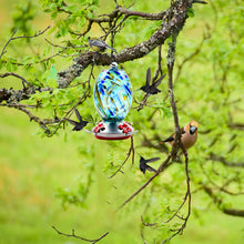 Load image into Gallery viewer, Hand Blown Glass Hummingbird Feeder - 25 Ounces
