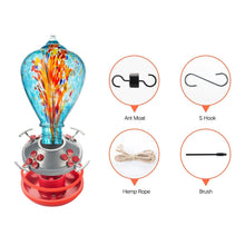 Load image into Gallery viewer, Hand Blown Glass Hummingbird Feeder - 34 Ounces